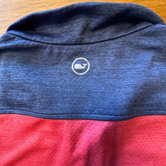 VINEYARD VINES Quarter Zip Pullover Boys 16 L Large Performance Red Blue Sankaty - Picture 5 of 7